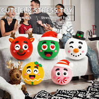 Jouet en caoutchouc de Noël à presser, renne et bonhomme de neige à visages changeants, jouet anti-stress, jeu d'expressions DIY