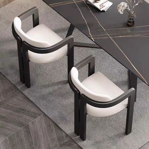 Silla de Comedor de Madera Maciza Estilo Italiano con Respaldo Curvo Tapizado, Sillón Moderno de Lujo para Hogar, Hotel, Conferencias L079 - Product Image 5