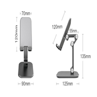 Support de téléphone portable de bureau de qualité supérieure avec hauteur réglable en alliage d'aluminium pour iPhone 12 et tablette iPad