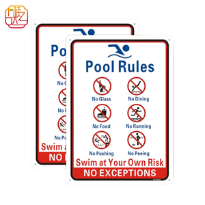 Panneau de réglementation de piscine durable et étanche, signalisation de sécurité haute visibilité pour piscine et usage en club - Product Image 1