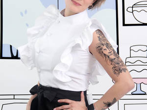 Vêtements de travail à manches volantées de chef pour filles, personnel de livraison de nourriture, restaurant occidental, pâtisserie, pâtisserie, hôtel, vêtements de travail - Product Image 4