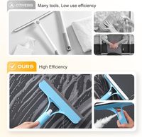 Brosse de nettoyage double face en plastique pour vitres, avec pulvérisateur et raclette, écologique, pour pare-brise de voiture et fenêtres
