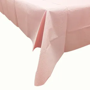 纸桌布供应商薄纸材料粉色一次性桌布可定制尺寸
