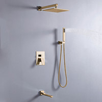 Robinet de douche encastré de haute qualité avec pomme de douche de 8'', 10'', 12'', ensemble de douche pour bain à eau froide et chaude