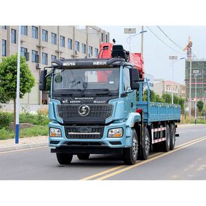 Camion grue Shacman Delong M3000S 8x4, grue à flèche droite Sany 14 tonnes, levage et transport d'engins - Product Image 2