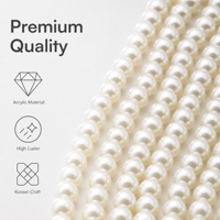 Perles d'imitation vegan en acrylique blanc ivoire haute brillance coréennes, 2,5-40 mm, vente en gros pour bijoux de créateurs