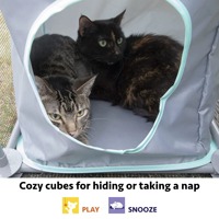 Parc de jeu pour chat en maille, intérieur/extérieur, multi-niveaux, cage d'activités pour chat, fermeture éclair sécurisée, respirant, tente de jeu pour plusieurs chats