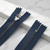 YYX 4 #   YG Y-Teeth Semi Lock # Fermeture éclair en laiton pour jeans, fermeture éclair métallique à extrémité fermée pour jeans