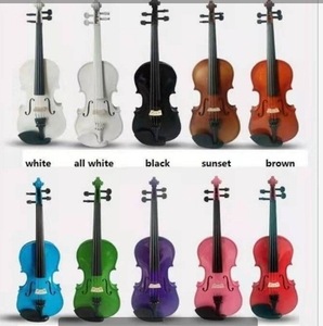 Venta al por mayor de violines de nivel principiante en colores variados con estuches pequeños a precios razonables. - Product Image 1