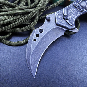 มีดพับคารัมบิตสแตนเลสสตีลสลักลายกริมรีปเปอร์สำหรับใช้ในบ้าน - Product Image 4