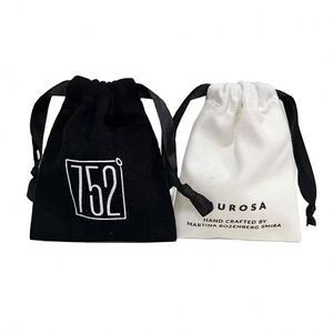 Wholesale Promotional Reusable Custom Logo Gift Jewelry Packaging Pouch Muslin Organic <b>Canvas</b> Cotton <b>Drawstring</b> <b>Bag</b> - Product Image 1