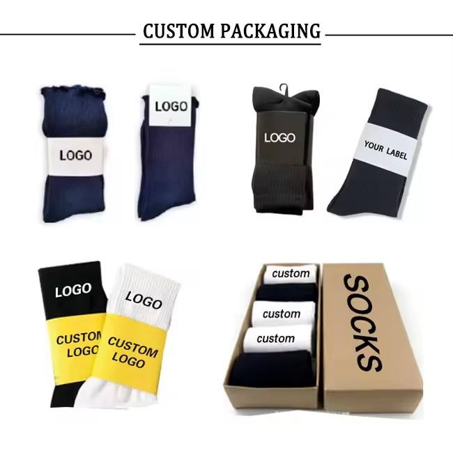 Custom Terry Men's Socks Mid-Tube Combed Cotton Letter Embroidery Anti-Pilling Street Fashion Logo Men's Socks