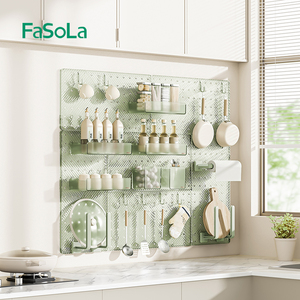 Fasola PEGboard ชั้นวางของแบบใส, ชั้นวางของ ABS พร้อมตะขอตะขออุปกรณ์เสริมสำหรับจัดของชั้นวางกระดานหมุด - Product Image 3