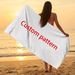 Serviette de plage et de piscine surdimensionnée en coton 100% doux et absorbant avec logo personnalisé imprimé - Product Image 1