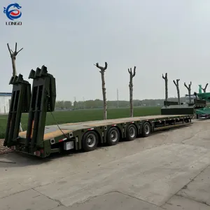 4 trục 50 tấn 55ton 18 mét dài lowbed Chassis Trailer thấp cậu bé Trailer thấp nền tảng bán Trailer