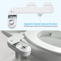 Accessoire de bidet moderne en ABS à double buse pour eau froide, avec design écologique pour toilettes