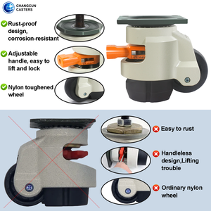 Schwerlast Universal Fuma Lenkrolle 250kg/ 500kg/ 750kg Einzelrad Stahl Eisen Gummi Schwenkbar Verstellbarer Griff Verbindung - Product Image 5