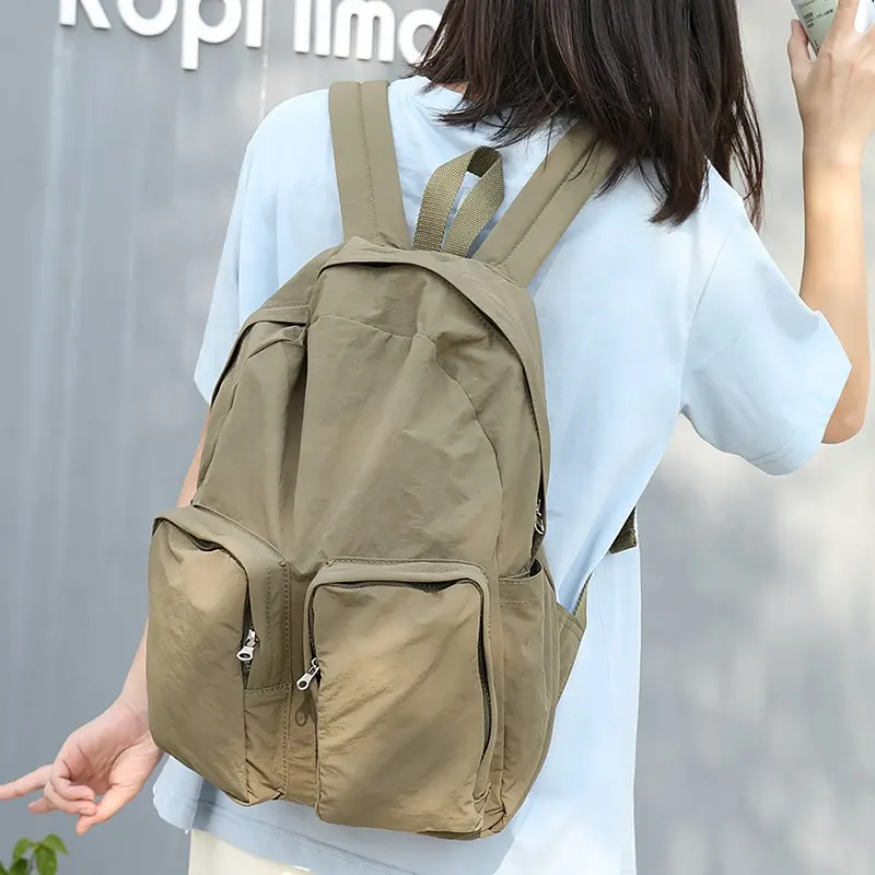 Japanese and Korean College School Large Capacity Fashion Nylon Backpack College Student Schoolbag