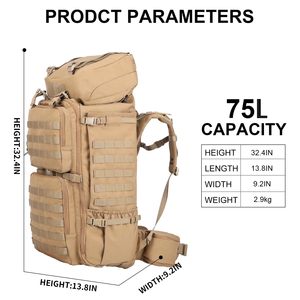 बड़े कैंपिंग सामरिक लैपटॉप बैकपैक्स मोलल हाइकिंग डेपैक्स - Product Image 2