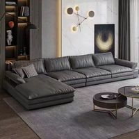 Canapé italien minimaliste neuf d'usine pour petits appartements, assise extra large, canapé droit avec chaise longue pour salon