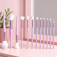 Ensemble de pinceaux de maquillage 12 pièces, poils synthétiques doux, kit de pinceaux cosmétiques professionnels pour poudre, fard à joues, fard à paupières, maquillage complet du visage