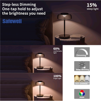 Lampe de table LED rechargeable moderne, étanche IP44, à abat-jour unique, à intensité variable, pour l'intérieur et l'extérieur, bars, hôtels