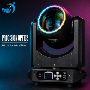 Bluemoon 150W LED Head Moving Beam Light DMX512 With LED Strip Prism Frost Disco Stage Lighting for <strong>DJ</strong> Wedding Event - Product Image 3