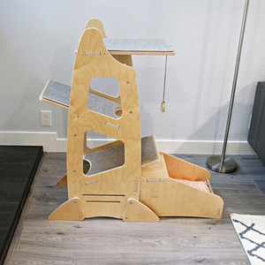 Meuble pour animaux de compagnie en bois personnalisé, tour d'escalade pour chat, maison à gratter, fabriqué par le fabricant - Product Image 3
