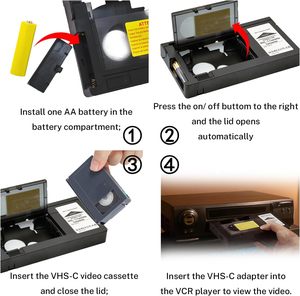 Adaptateur de <span class=keywords><strong>cassette</strong></span> <span class=keywords><strong>vidéo</strong></span> VHS-C HQ VHS-C motorisé vers adaptateur de <span class=keywords><strong>cassette</strong></span> VHS NON compatible avec les cassettes 8mm/MiniDV/Hi8 - Product Image 4