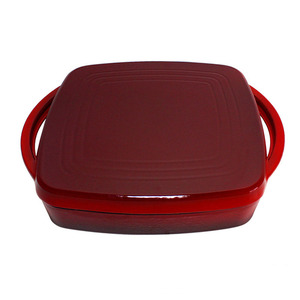 Casserole carrée <span class=keywords><strong>émaillée</strong></span> de 27cm avec couvercle pour plaque de cuisson 2 <span class=keywords><strong>en</strong></span> 1 faitout <span class=keywords><strong>en</strong></span> <span class=keywords><strong>fonte</strong></span> - Product Image 2