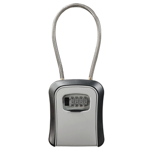 Boîte de rangement sécurisée murale extérieure en alliage d'aluminium avec serrure à combinaison à 4 chiffres, crochet de sécurité dissimulé et déverrouillage par mot de passe - Product Image 1