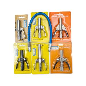 Heavy-Duty Double Handle Locking Grease Nozzle 10000 PSI High-Pressure <b>Flat</b> Tip for Pneumatic Grease Guns Tool Set - Product Image 1