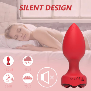 Vibratore Anale a Forma di Rosa, Dildo, Plug Anale, Giocattoli Sessuali per Uomini e Donne, Vibratore Anale con Telecomando per Punto G e <span class=keywords><strong>Prostata</strong></span> - Product Image 4