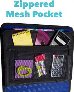 Échantillon gratuit Classeur à fermeture éclair BSCI Joint torique de 2 pouces, poches extensibles à 5 onglets et plusieurs poches zippées, poignée incluse - Product Image 3