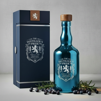 Op maat gemaakte kleurlogo 380ml super-flint whiskyfles met verpakking, lege fles voor sterke drank, bourbon, scotch, groothandel fabriek
