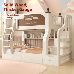 Letti a castello per bambini letti a due piani in legno massello Multi-funzionale letti a castello ispessiti letti a castello - Product Image 2