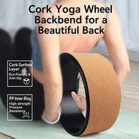 Rueda de Yoga de Corcho para Estiramiento de Espalda, Núcleo de PP de Alta Resistencia, Rebote Estable, Flexible, Antideslizante, Rueda de Ejercicio, Equipo de Fitness para Pilates