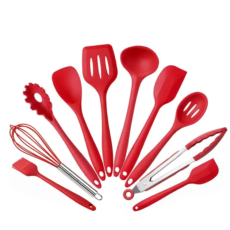 Wholesale 10pcs cheese cutting kitchen utensils solid plastic silicone kitchen utensils