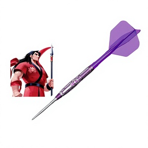 Fléchettes en acier 2BA, fléchettes en alliage de tungstène avec ailettes violettes, fléchettes de jeu professionnelles, logo personnalisé - Product Image 4