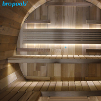 Ruang Sauna Tong Hitam Kayu Solid Modern Berkualitas Tinggi dari Kayu Cedar Merah untuk 2-4 Orang untuk Pemulihan Tubuh di Luar Ruangan