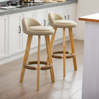 Tabourets de bar et chaises hautes en bois de style nordique moderne pour cafés, tables de bar de cuisine