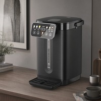 Bouilloire Électrique B2B de 5000 ml à Double Paroi Anti-Brûlure, Coque Carrée en Titane Foncé, pour la Distribution en Gros et les Marchés Haut de Gamme
