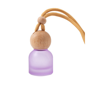 Customizable Logo 8ml Round Purple Color Empty Hanging <b>Car</b> <b>Diffuser</b> Perfume Glass <b>Bottle</b> - Product Image 4