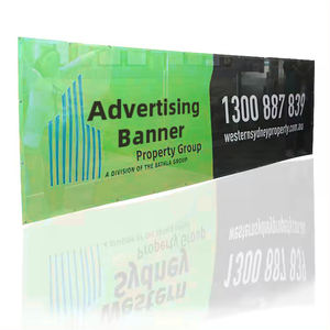 طباعة مخصصة شبكة مزدوجة الوجهين 54 "x150 لافتة مطبوعة بالألوان الكاملة لافتة فينيل علامة مع الحلقات - Product Image 1