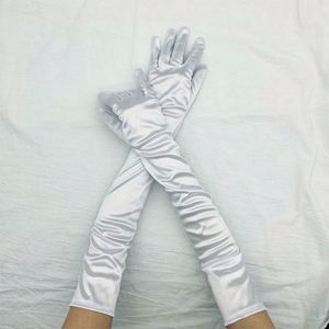 Gants en satin de polypropylène écologiques, extensibles, doux, durables et confortables, longueur coudière 55 cm (22 pouces), style rétro, pour fêtes, mariages et cosplay - Product Image 2