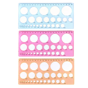 Plastic Washable <strong>Circle</strong> Drawing <strong>Stencils</strong> Scale Sets Graphics Rulers - Product Image 1