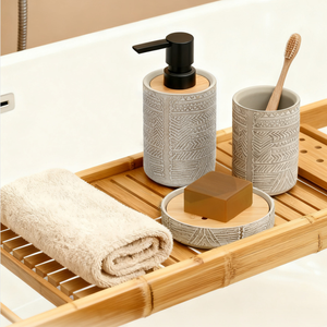 Ensemble de salle de <span class=keywords><strong>bain</strong></span> en résine écologique de style Art déco chinois moderne en gros pour la maison <span class=keywords><strong>et</strong></span> l'hôtel, idéal pour les cadeaux - Product Image 1