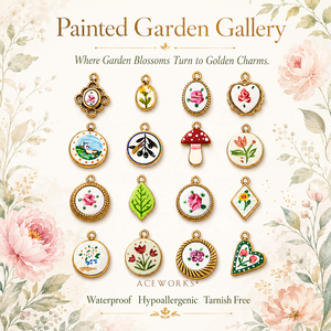 จี้เคลือบทอง 18K PVD สแตนเลสสตีลลายสวนวาดภาพสำหรับเด็ก กันน้ำ ป้องกันการแพ้ ไม่หมองคล้ำ - Product Image 1