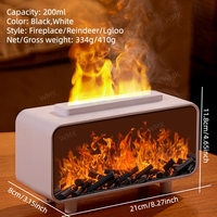 Diffuseur d'huiles essentielles à ultrasons avec flamme de cheminée personnalisée, logo personnalisé, 200 ml, USB, 7 couleurs, aromathérapie