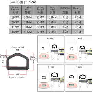 KJM Fabrik Preis Rucksack Zubehör Kunststoff <span class=keywords><strong>D</strong></span> ring Schnalle - Product Image 2